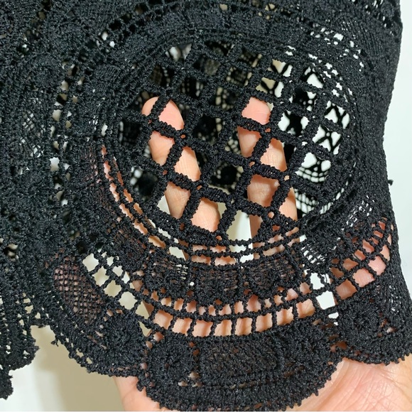 Apeach Black Tan Crochet Pencil Skirt Size Small - Picture 3 of 12